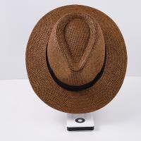 Sombrero De Paja Natural Para Hombre Moda Verano Trendy Sombreros De Playa Protección Solar Color Sólido Fedoras Casual Sombrero De Vaquero Jazz Gangster - details 12