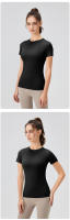 Camiseta Deportiva Para Mujer 2024 Técnica De Secado Rápido Top De Yoga Corto Manga Transpirable Y Cómodo Para Gimnasio Y Running - details 26