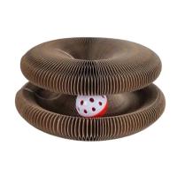 COTTECOTA-Rascador para Gatos Carton 11x11cm Rascador plegable con Bola de Juguete, Tabla de Rascar para Gatos de Cartón Corrugado,tabla rascadora para gatos, tabla rascadora, alfombrilla para gatos, juguete para gatos, juguete para gatos - details 0