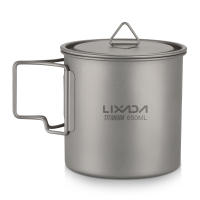 Lixada Taza De Acero Titánico Ultraligera Para Exteriores Con Manija Plegable 300/350/550/650ml Para Camping Y Picnics - details 1