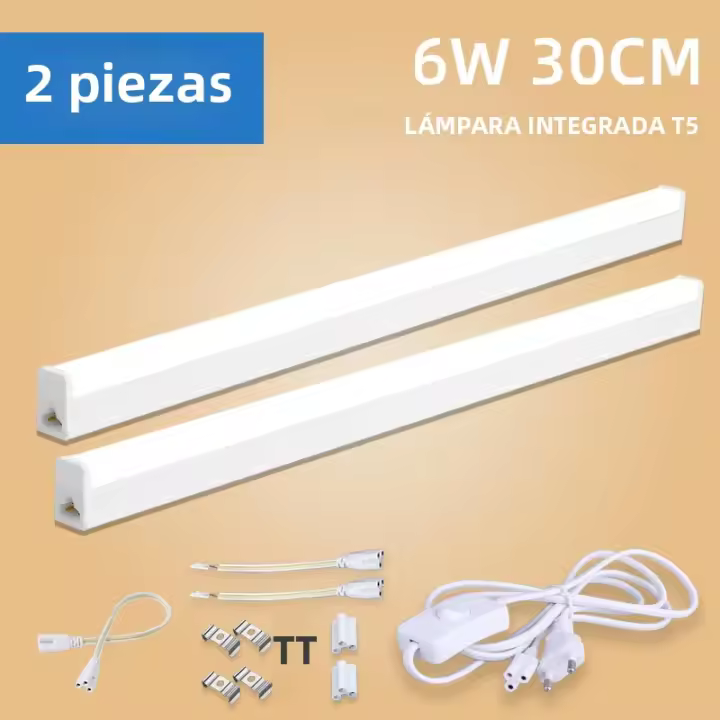 Luz Tubo LED 5W 30CM Para Armarios Y Cocinas Instalación Sencilla Luz Interior Para Hogar Y Dormitorio Sin Certificación Origin - 1