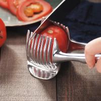 Cortador De Frutas Y Verduras De Acero Inoxidable Mano Herramienta De Cocina Portátil Para Naranja Limón Tomate Cebolla Cortador De Alimentos Eco-amigable - details 2