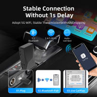 Nueva Mini Adaptador Inalámbrico 2en1 CarPlay Y Android Auto Conectividad Rápida Bluetooth WiFi Plug And Play Para Coche - details 6