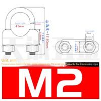 10 PCS Clip De Cable De Acero Inoxidable Plateado U-Bolt Tipo M2 M3 M4 M5 M6 M8 M10 M12 Para Hogar Y Herramientas De Trabajo - details 1