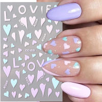 Pegatinas De Uñas 3D Estrellas Y Flores Pequeñas Corazones Y Labios Transferencia De Agua Decales DIY Decoraciones Para Manicura Adornos Foils - details 1