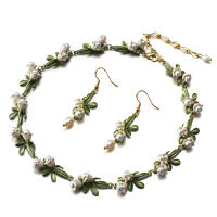 Collar De Lujo AENSOA Con Estampado Floral Blanca Y Hojas En Aleación De Metal Esmaltada Correa Dorada Para Mujer Vintage Para Fiesta - details 12