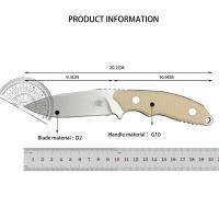 Cuchillo Fijo De Caza Military Rick Hinderer Flashpoint Con Hoja D2 Y Manillas G10 Herramienta Táctica Para Camping Y Sobrevivencia Con Funda - details 0