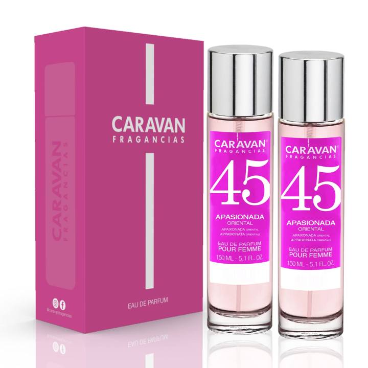 Caravan Fragancias cajas de regalo con 2 Perfumes de 150 ml para Mujer - Fragancia Oriental, Notas de Mandarina, Jazmín, Ámbar y Vainilla - Regalo Ideal para Cualquier Ocasión - Eau de Parfum