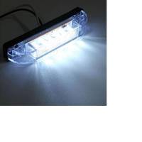Lámpara De Marca Lateral Para Camión Remolque 12V Blanca 6 LED 1PCS Luz De Señal De Autobús Vehículo De Transporte - details 4