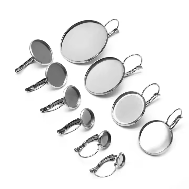 10Pcs Aretes Con Cierre De Palanca En Acero Inoxidable 316 Para Incorporar Piedras De 6mm a 30mm Joyería De Findings Y Componentes - 1