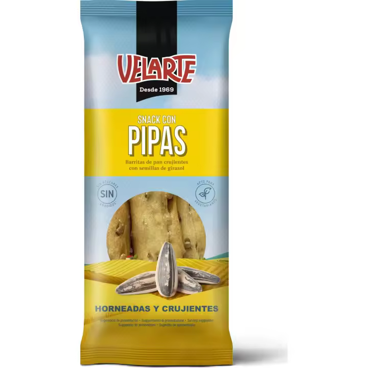 Artesanas Velarte Pipas 50 gramos - pan de pipas original - Caja de 55 bolsas - 1
