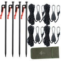 MF 4Pcs Palos De Tenda Ajustables De Metal Y Acero Para Camping Y Carpa Herramientas De Camping De Alta Resistencia En Color Caqui Negro Naranja Y Verde - details 5