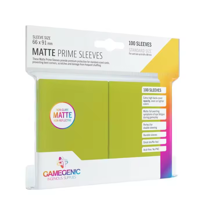 Fundas Standard lima mate prime 64x89mm Gamegenic (100 uds) Fundas Gamegenic - 1