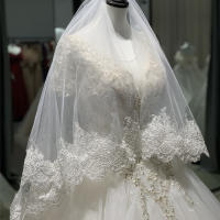 Velo De Novia De 2 Niveles Con Comb Largo Hasta El Final De Los Dedos Vinoprom Material De Poliéster Fibra De Bambú Origen Jiangsu China - details 2