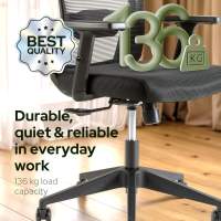 AREBOS Silla de oficina ergonómica silla escritorio con reposacabezas ajustable - details 25