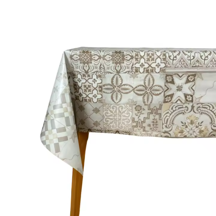 Mantel Hulehule Tex - Hule Estampado Baldosas Mosaico Hidráulico, Impermeable, PVC, Resistente a Manchas - PIASTRELA - 1