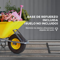 Outsunny Caseta de Jardín 2 m² 195x122x181,5 cm Cobertizo Exterior Metálico con Base Puerta Corredera 2 Ventanas y Anti-UV para Almacenar Herramientas en Terraza Patio Gris Oscuro - details 4