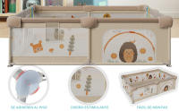 DeFieltro Parque Infantil Bebe del BOSQUE 120x120 - Corralito Bebe con Malla de Animales Transpirable - Corral Plegable Baby ANTIDESLIZANTE Alfombra Acolchada + 2 Anillas (Bosque) - details 5