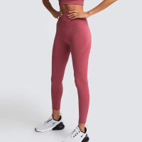 Leggings De Yoga Sin Costuras Para Mujer Levantador De Glúteos Deportivos De Fitness Y Gimnasio Pantalones De Running Terciopelo De Nylon De Cintura Elástica - details 7