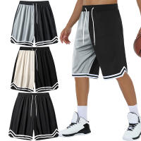 Shorts De Baloncesto Para Hombres Con Patrón Colorblock Y Rayas Secado Rápido Cintura Con Cordón Bolsillos Para Gimnasio Y Running - details 1