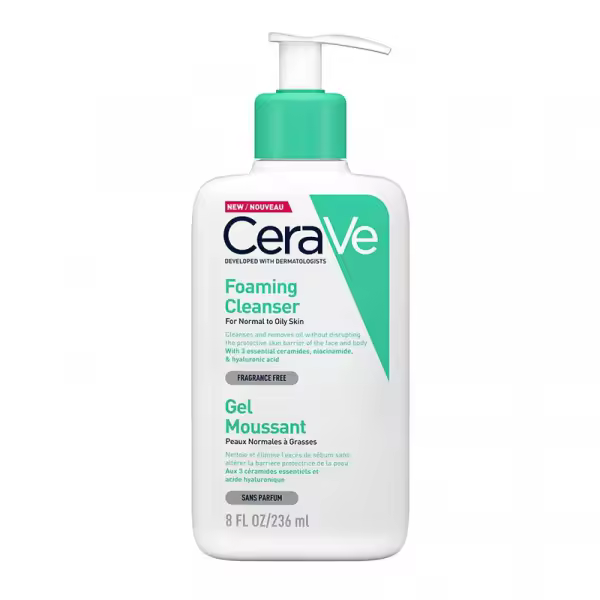 Cerave - Gel Limpiador Espumoso para Limpieza Facial y Cuidado de la Piel - 1
