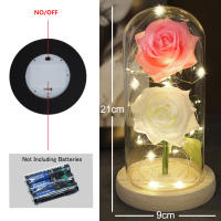 Lámpara De Rosas Rojas En Domos De Vidrio Base De Madera Belleza Y Bestia Regalo De San Valentín Y Navidad Decoración Para El Hogar - details 29