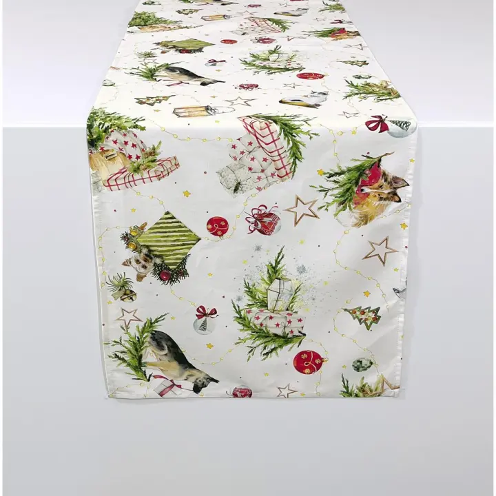 NAF NAF - Camino de mesa de Navidad PUPPIES 50x150 cm - 1
