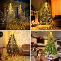 1PC 198 LED Luz De Estrella Cascada Con 8 Modos Cargado Por USB Y Control Remoto Luz De Camping Para Interior Y Exterior Decoración De Navidad - details 13