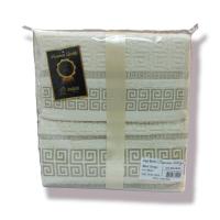 Juego de Toallas de Lujo Mercatienda.es en Algodón Portugués 100% - Absorción 600g/m2 - Set 3 Piezas - Beis Dorado - details 5