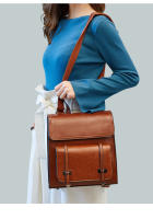 Mochila De Cuero Genuino Para Mujer Bolsa De Viaje Con Portátil Capacidad De 20-35 Litros Estilo Preppy Saco De Hombro - details 8