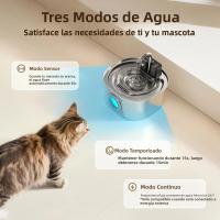 Fregadero Automático Para Gatos 3L Acero Inoxidable Recarga Inalámbrica Sensor Dispensador De Agua Para Mascotas Con Alimentador Inteligente - details 3