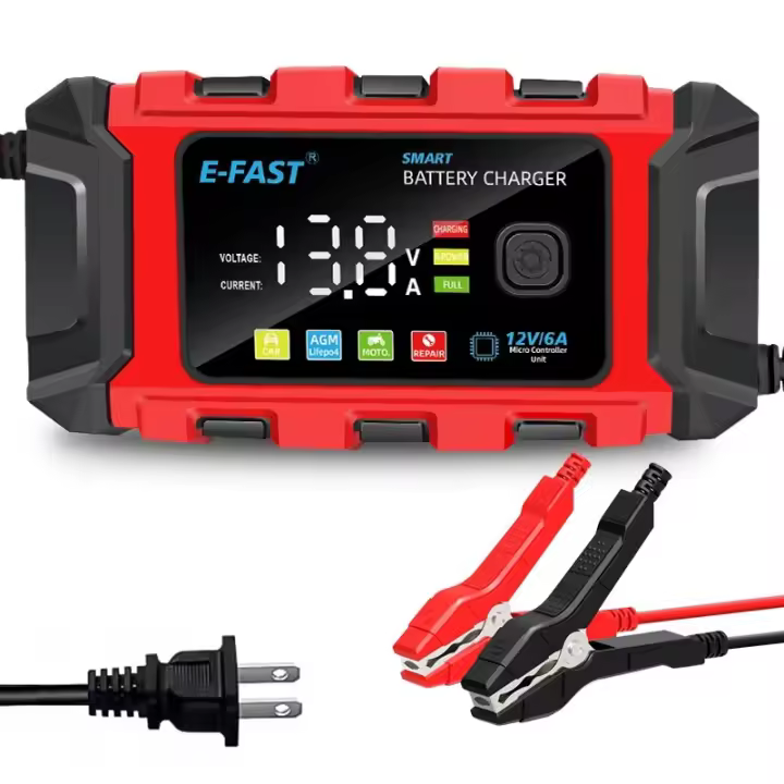 Cargador De Batería Inteligente TK360 6A12V Para Coche Y Motocicleta Pantalla LCD Color Monitor De Carga Y Mantenimiento De Baterías Lifepo4 Y Ácido Plomo Con Pulso - 1