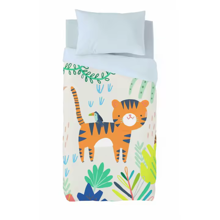 FUNDA NÓRDICA INFANTIL 100% ALGODÓN TIGER NATURALS FABRICADO EN ESPAÑA - 1