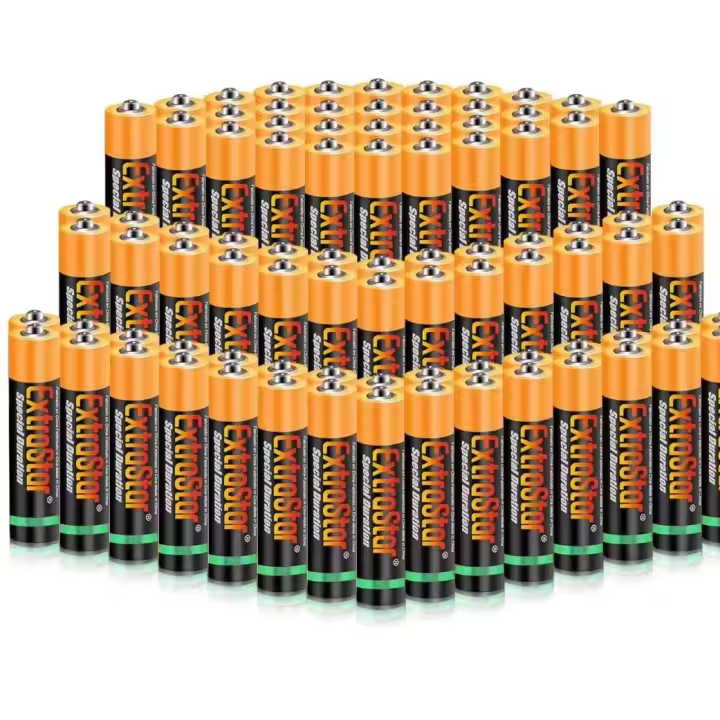 Extrastar pilas AA 1.5 voltios pack ahorro, 12, 24, 48 y 60 unidades. No contiene mercurio no toxica, válida para gran variedad de articulos electronicos y juguetes. Baterias de gran durabilidad, formato familiar economico. - 1