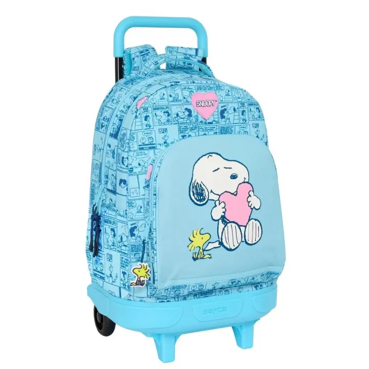 Mochila Con Ruedas Compact Extraible Snoopy "Love" 33x45x22cm. - 1