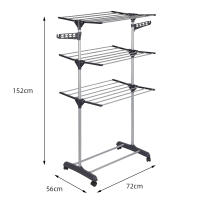 Aqrau vertical Percheros De Pie CON RUEDAS TIPO TORRE ,Estante de secado de ropa , colgador de ropa con varillas plegables - details 0