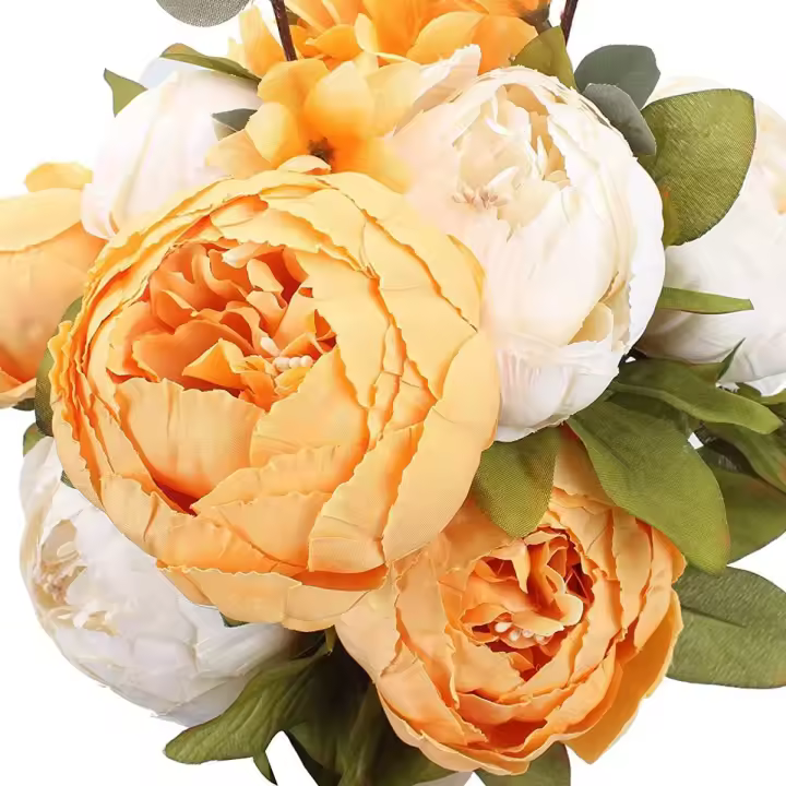 Artificial Peony Silk Flowers Fake Flowers Vintage Wedding Home Decoration,Pack of 1 - 1