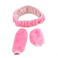 Cubierta De Volante Y Freno De Mano Para Coche En Peluche Gruesa Y Suave Decorativa Protectora Para Hombres Y Mujeres Color Negro Rosa - details 1
