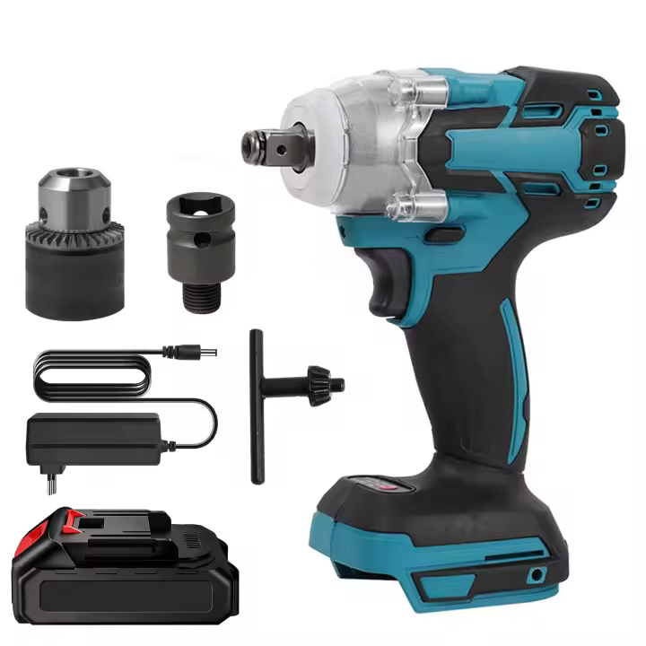 Llave de impacto eléctrica inalámbrica, llave eléctrica 520n.m, con batería, neumáticos de coche reemplazables y tuercas de rueda sueltas, herramientas eléctricas de estilo conveniente, para mejoras en el hogar, procesamiento de madera, etc. - 1