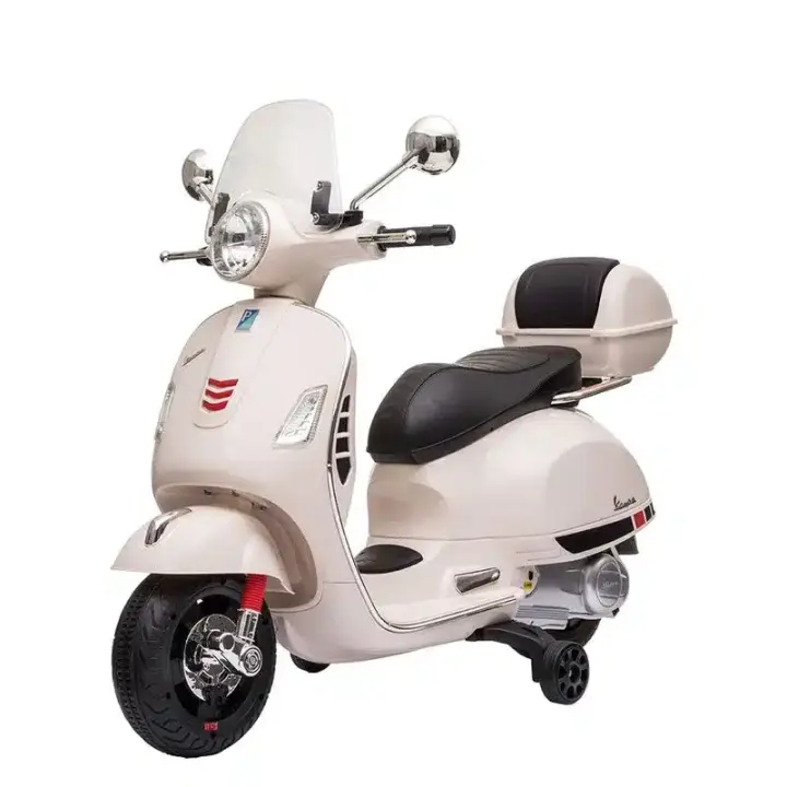 Moto eléctrica Vespa grande 12v blanca con transportin 24048/801-S blanca - 1