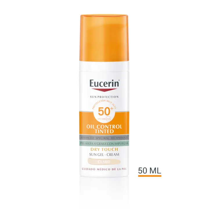 EUCERIN Face Oil Control Dry Touch Gel Crema SPF50+ Tinted Light 50ml - 1