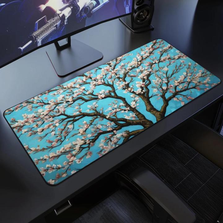 Alfombrilla De Ratón Personalizada Con Diseño De Cerezo Rosa Y Vincent Van Gogh Accesorio De Juego Para Oficina Y Gamer Material De Goma