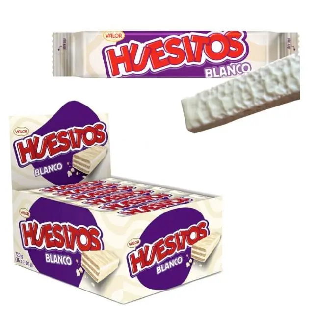 Huesitos Blancos Pack 36 Unid. Huesitos WHITE Barrita Chocolate Valor de 20 gramos - Pack de 36 Unidades de Huesitos Blancos - 1