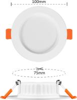 Foco empotrado LED, 5W extra plano empotrado en el techo equivalente a 50W incandescente, blanco cálido 3000K, para baño, sala de estar, juego de 6 - details 1