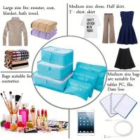 Set De 6 Bolsas De Viaje Con Cierre a Contralote Capacidad Grande Impermeables Para Ropa Y Calcetines Color Rosa/Azul/Ceniza - details 0