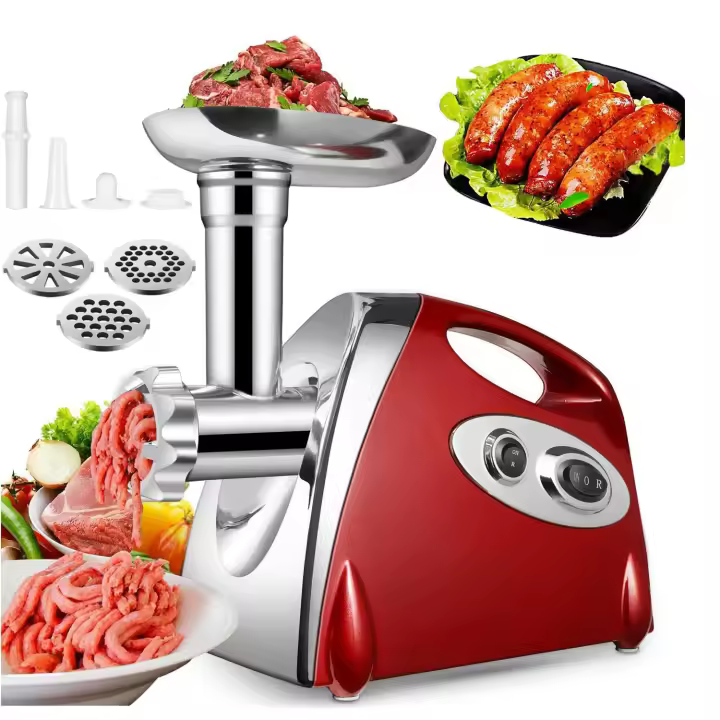 Picadora de Carne Eléctrica 2800W Max con 3 Placas de Molienda - 1