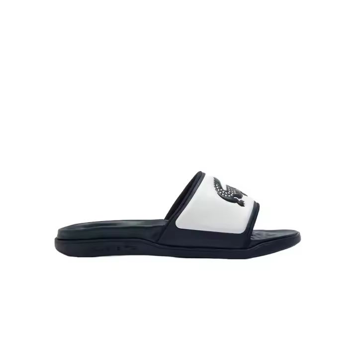 Chancla Azul/Blanca Lacoste Men´s Serve Slide Dual Navy/White Suaves Y Acolchadas - 1