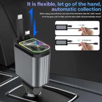 Cargador De Coche Retráctil 4 En 1 Con Cable USB C Y Lightning Starlight Para Automóviles Carga Rápida Para iPhone Y Samsung - details 8