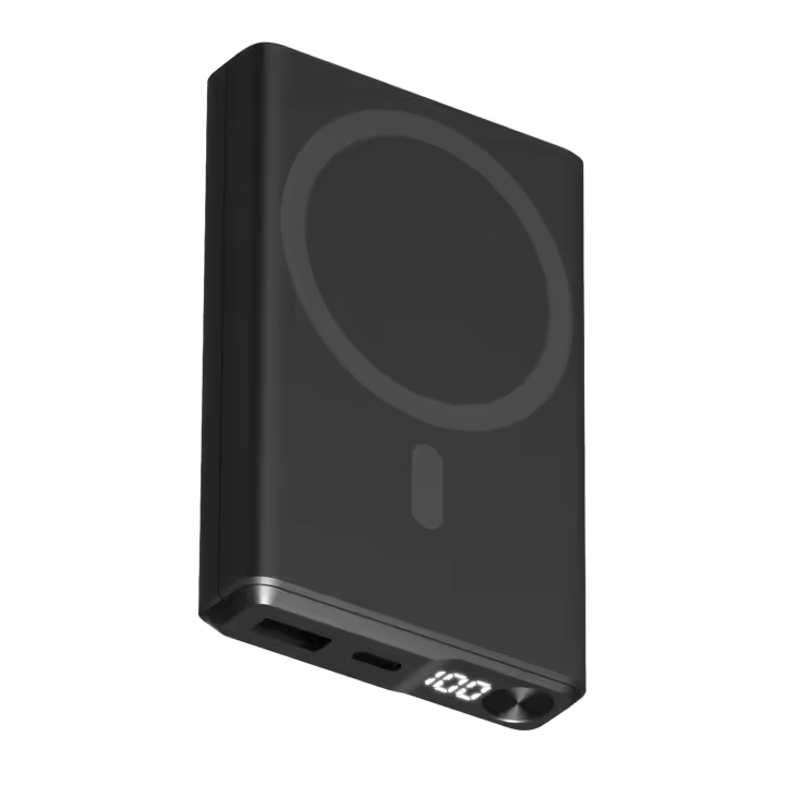 Powerbank magnética KSIX 10.000 mAh, Compatible MagSafe, Power Delivery, 22,5 W, Cable USB-A a USB-C, Carga simultánea, Negro - 1
