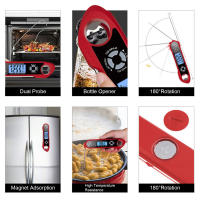 Termómetro De Cocina Digital 2 En 1 Con Alarma Y Luz Trasera Resistente Al Agua Para Carne Y Hornos Grillas Medición Instantánea - details 5